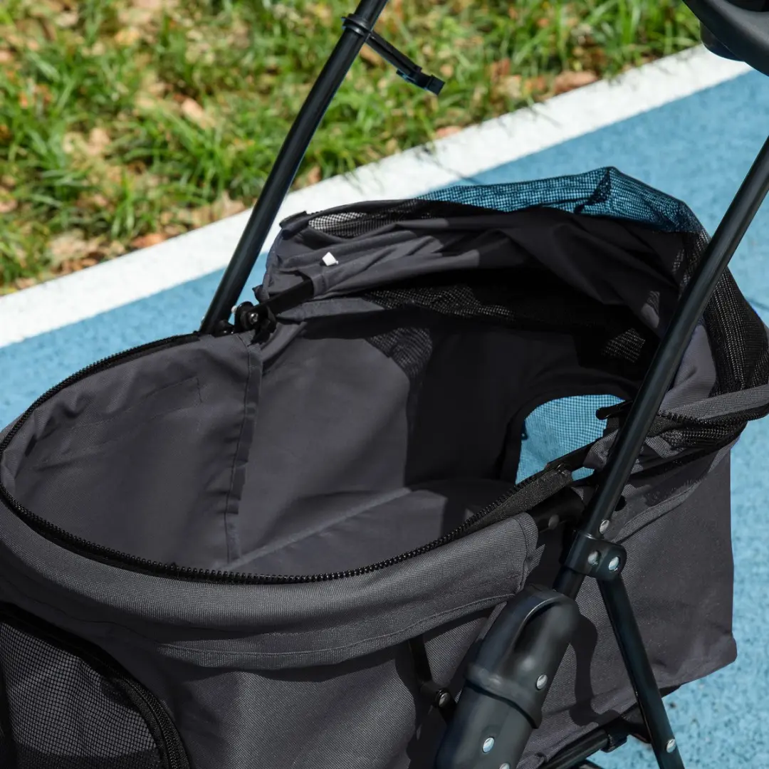 Pawhut Huisdierenkinderwagen - 67x45x96cm - Zwart