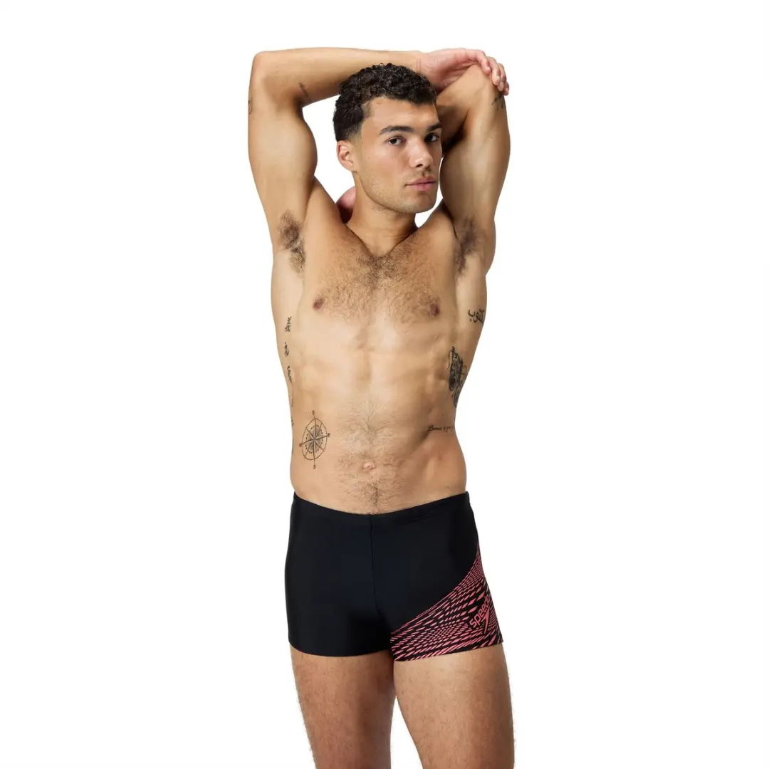 Speedo Eco Medley Logo Zwemboxer Heren M - Zwart/Koraalrood