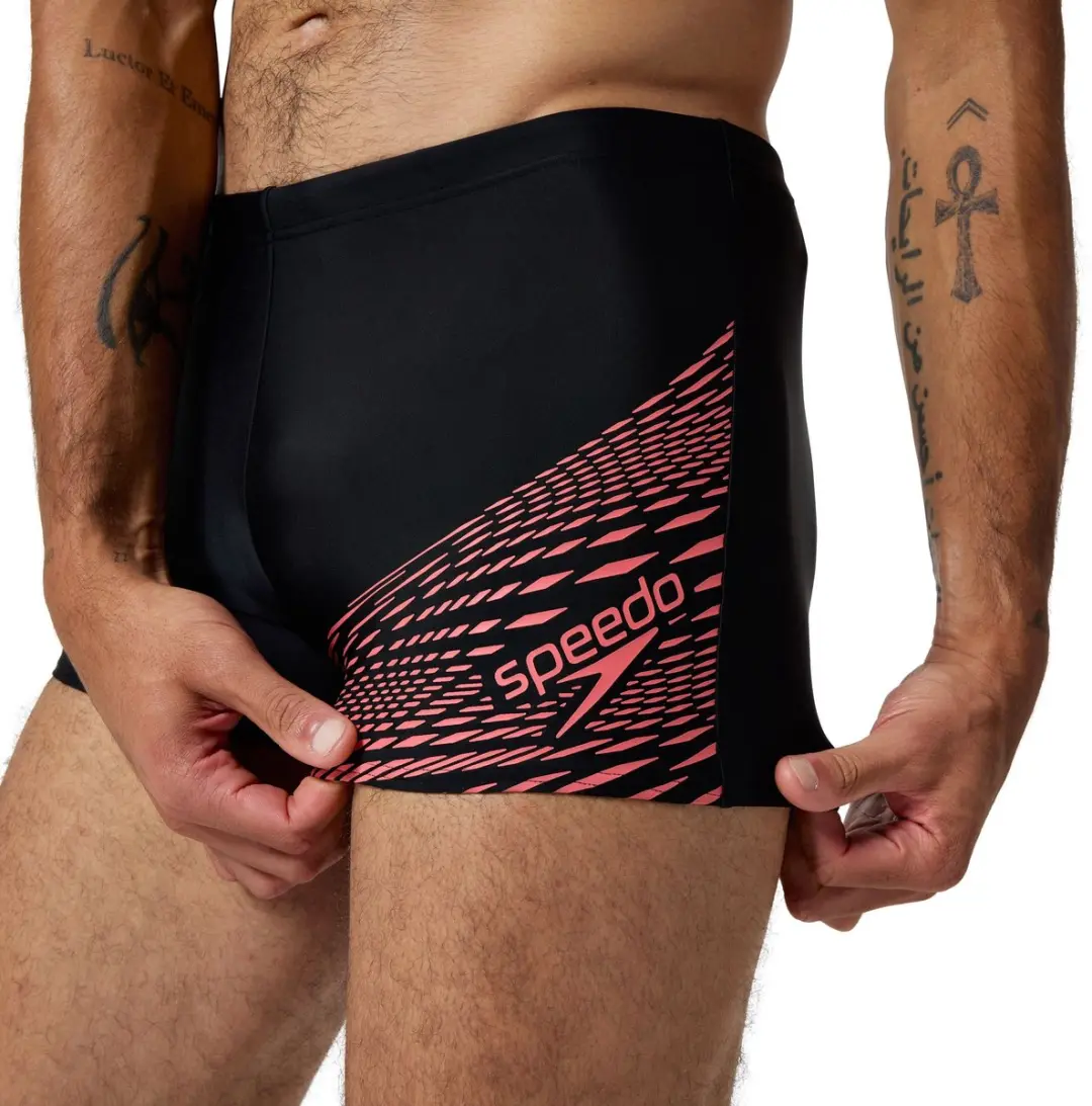 Speedo Eco Medley Logo Zwemboxer Heren M - Zwart/Koraalrood