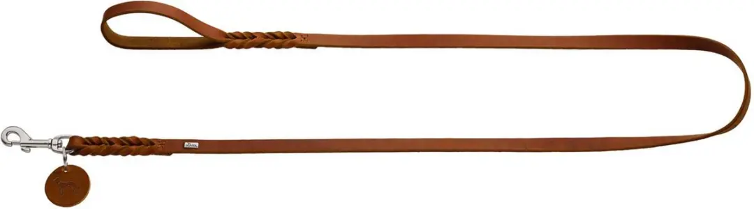 Hunter Looplijn Solid Education Cognac Hondenriem 150x1.6cm