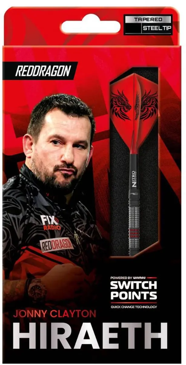 Red Dragon Jonny Clayton Hiraeth Switch Point 90% Dartpijlen - 3 Stuks