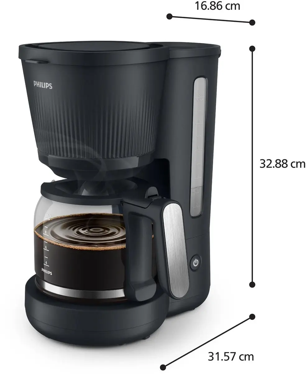 Philips HD7411/90 Filterkoffiezetapparaat 10 Koppen - 1080W - Zwart - afbeelding 2 van 6
