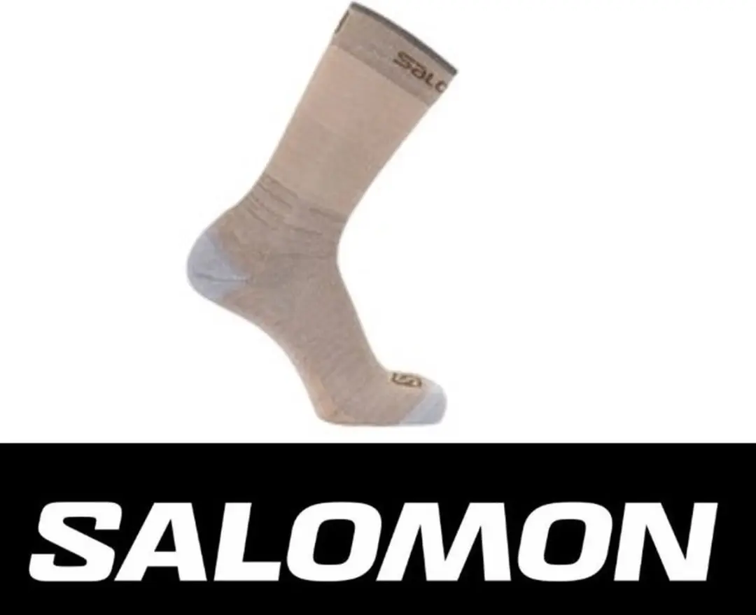 Salomon Predict Crew Hardloopsokken 45-47 - Merino Wol - Beige