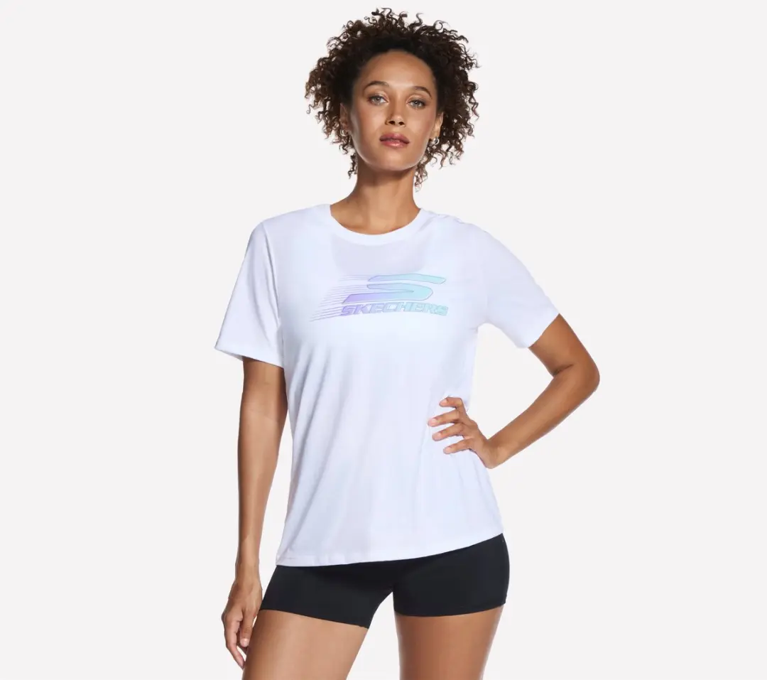 Skechers GoRun Graphic Tee Dames T-shirt - Wit