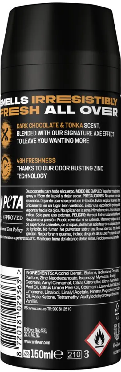 Axe Dark Temptation Bodyspray 150ml - 4 Stuks