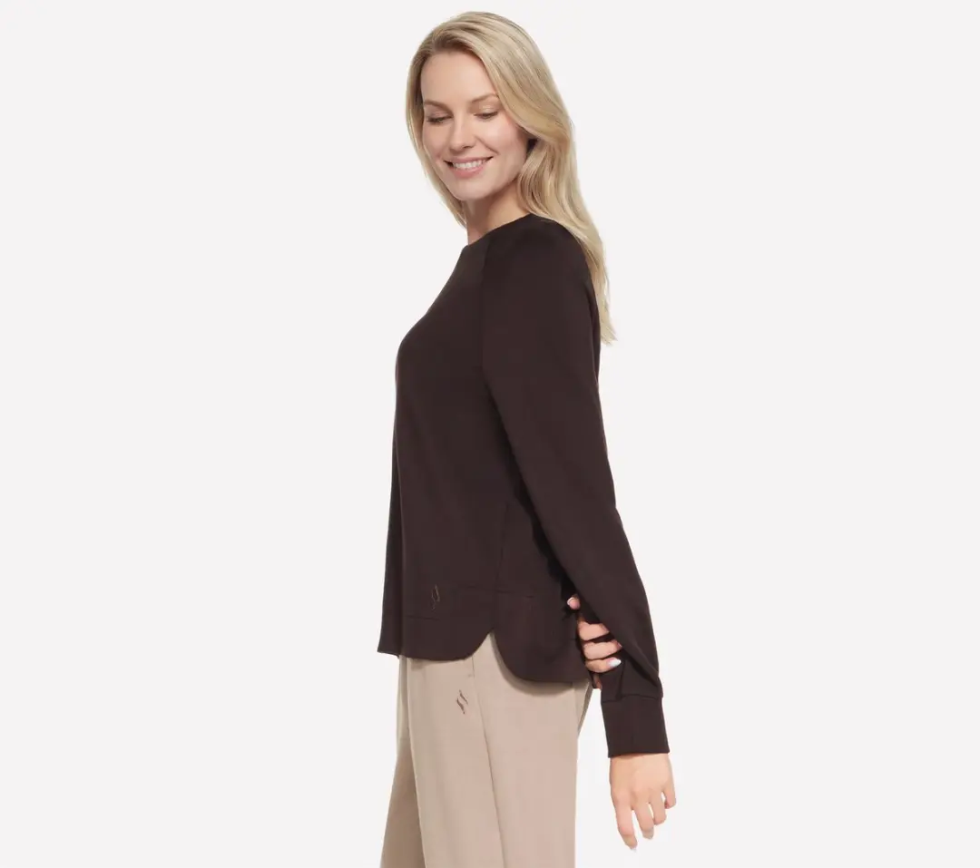 Skechers Cozy Luxe Crewneck Trui - Bruin M