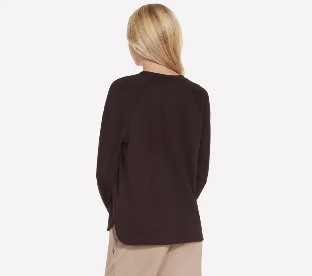 Skechers Cozy Luxe Crewneck Trui - Bruin M