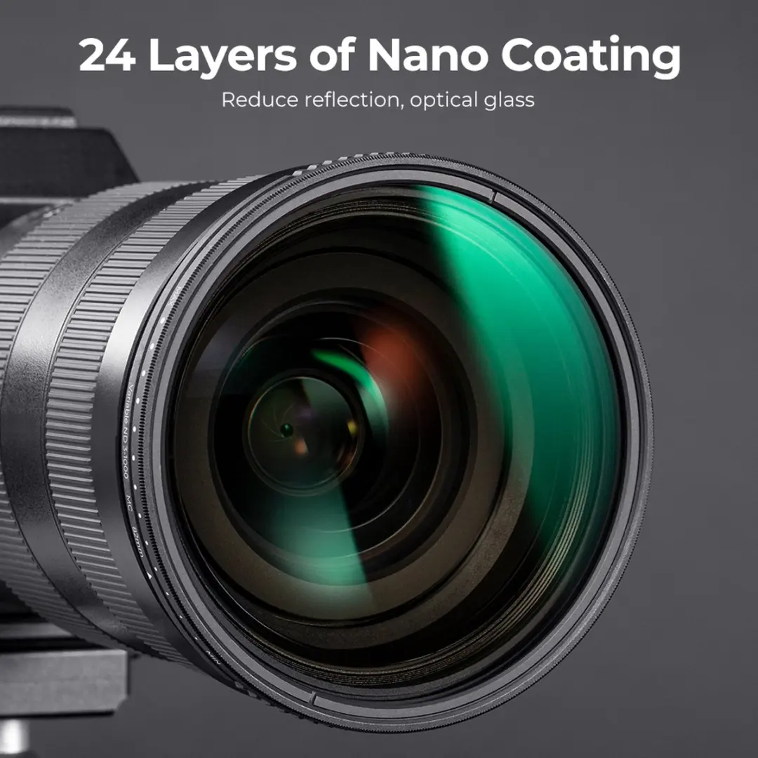 K&F Concept 72mm Variabele ND3-ND1000 Grijsfilter - 1.5-10 Stops - Zwart
