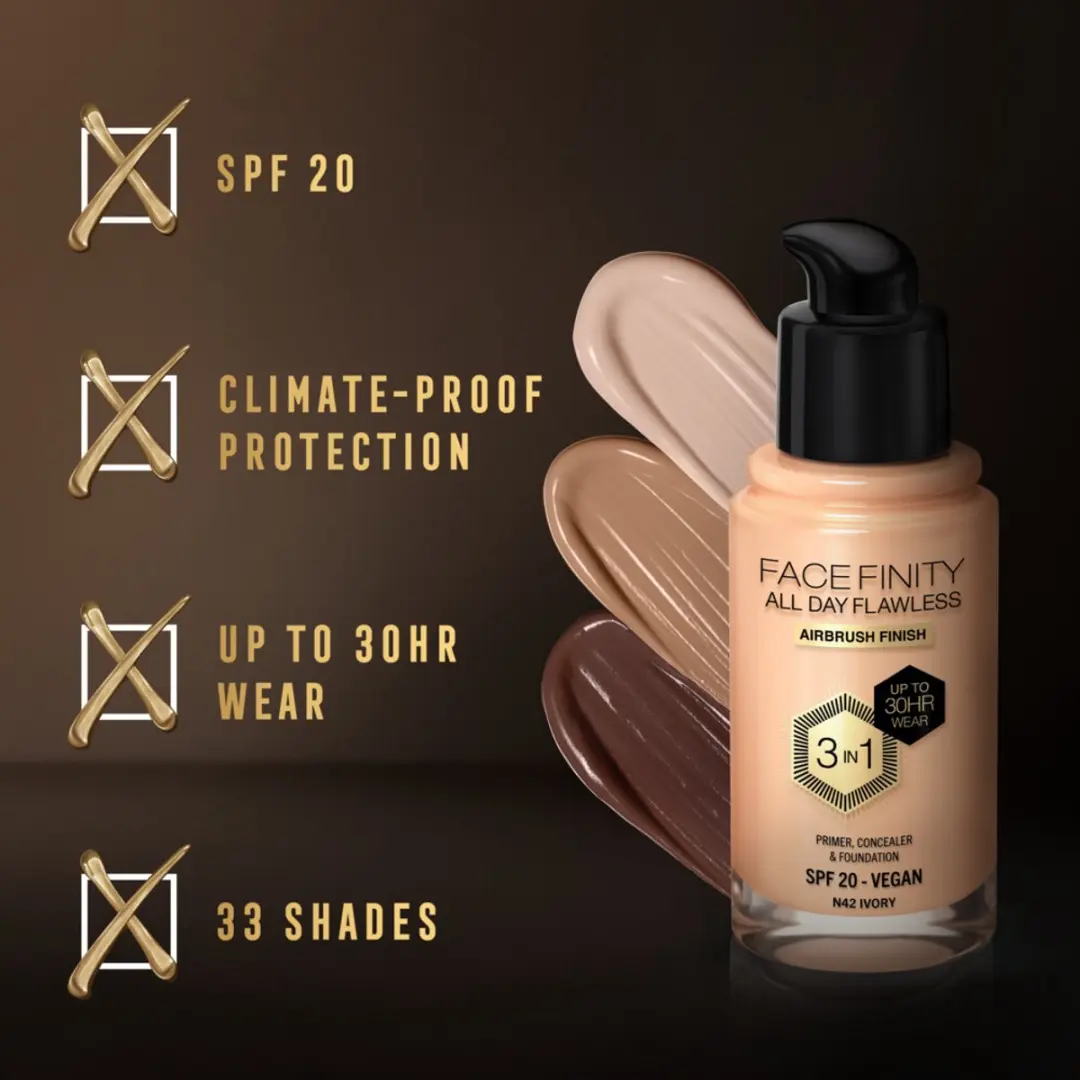 Max Factor Facefinity Foundation N42 Ivory - 2x34ml