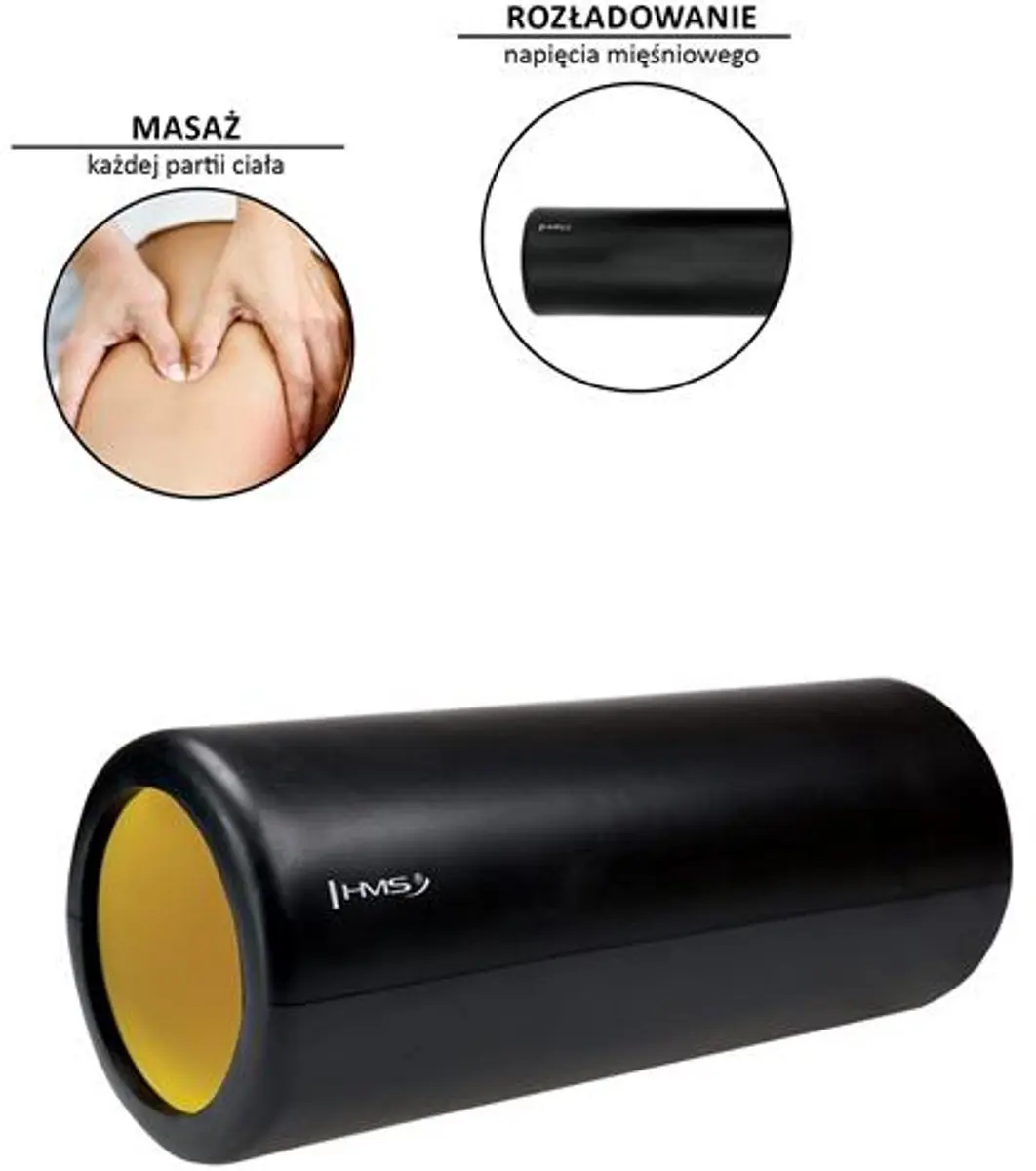 HMS FS111 Fitnessroller - Automassage - 14cm - Zwart/Geel