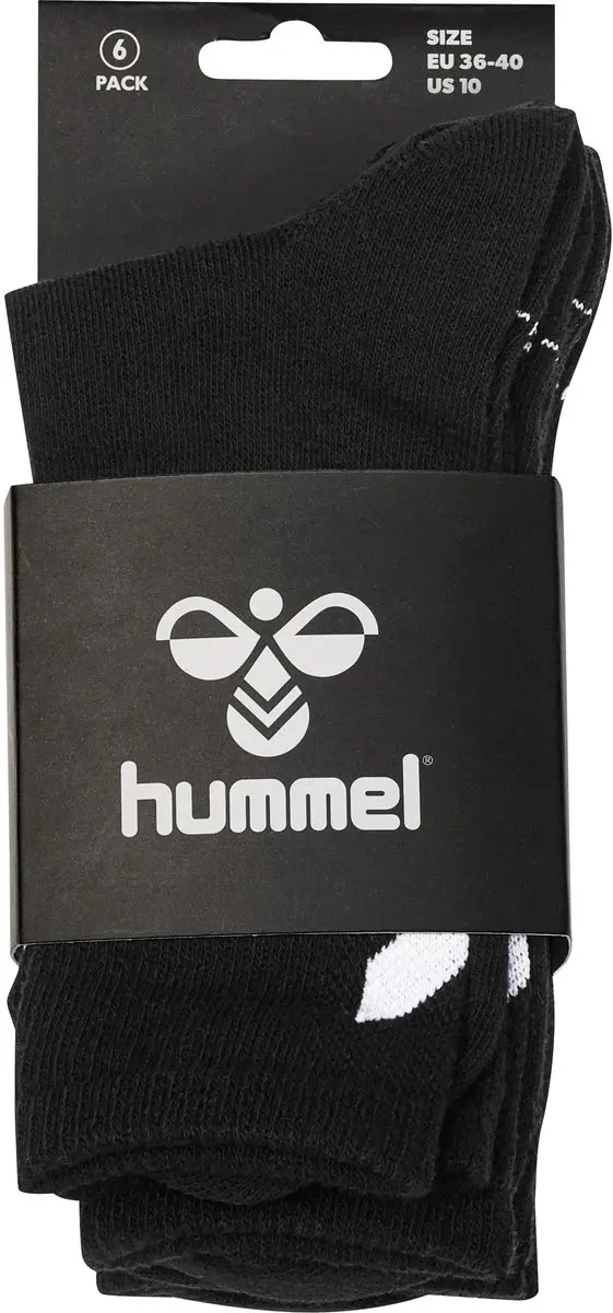 Hummel Chevron Lange Sokken - 6 Paren Zwart