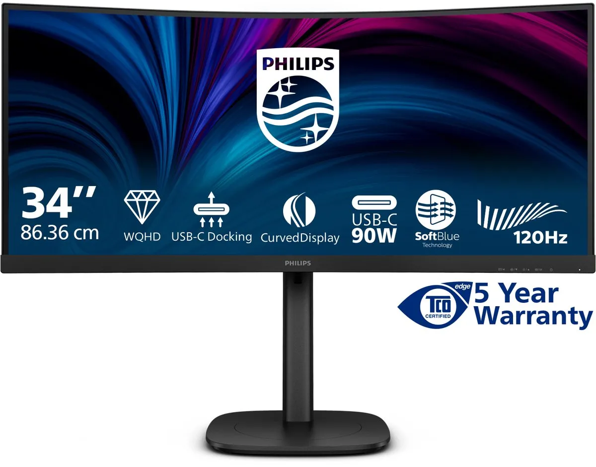 Philips 34B2U3600C Ultrawide USB-C Dock Monitor 34" - 90W - HDR400