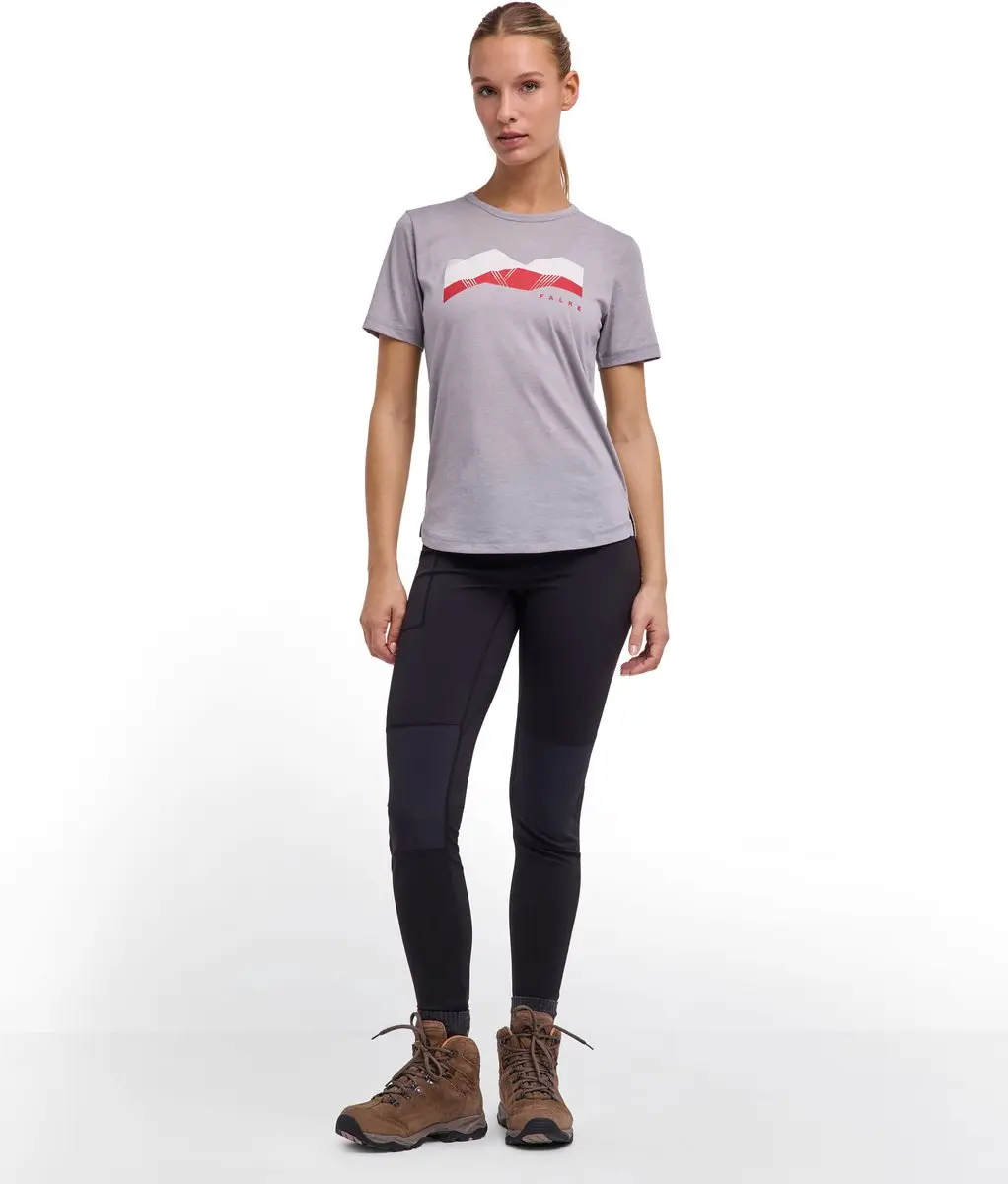 Falke Trekking Tee Graphic Dames Top - Grijs - Maat M