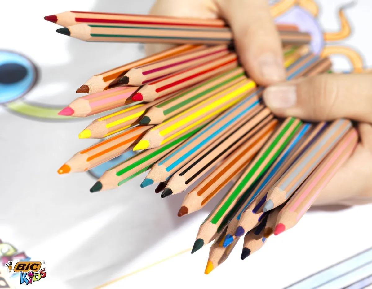 BIC Evolution Stripes Kleurpotloden 24 Stuks - Multicolor