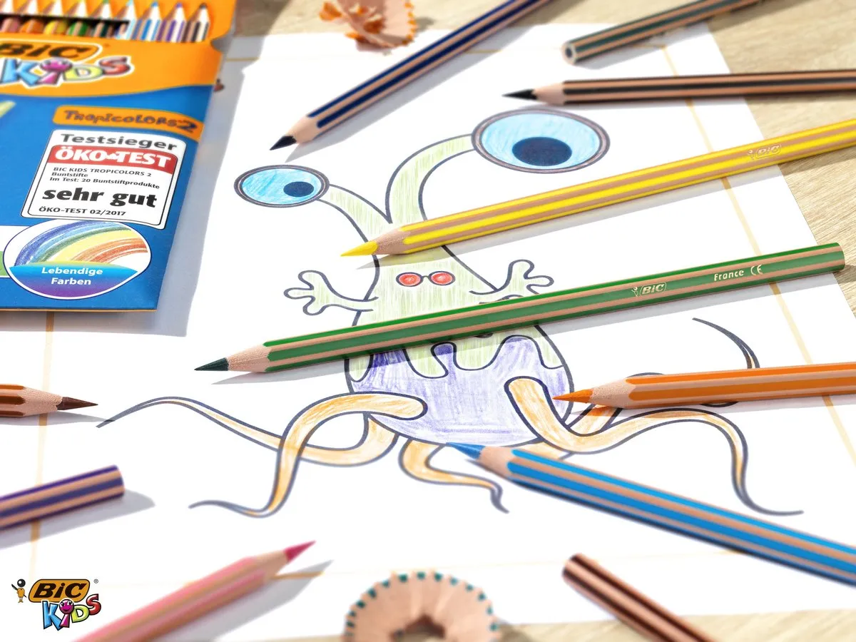 BIC Evolution Stripes Kleurpotloden 24 Stuks - Multicolor