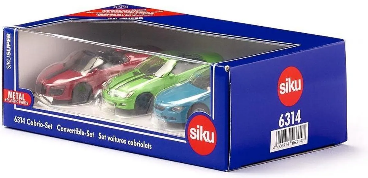 SIKU Set van 3 Cabriolets SIKU6314 - Rood