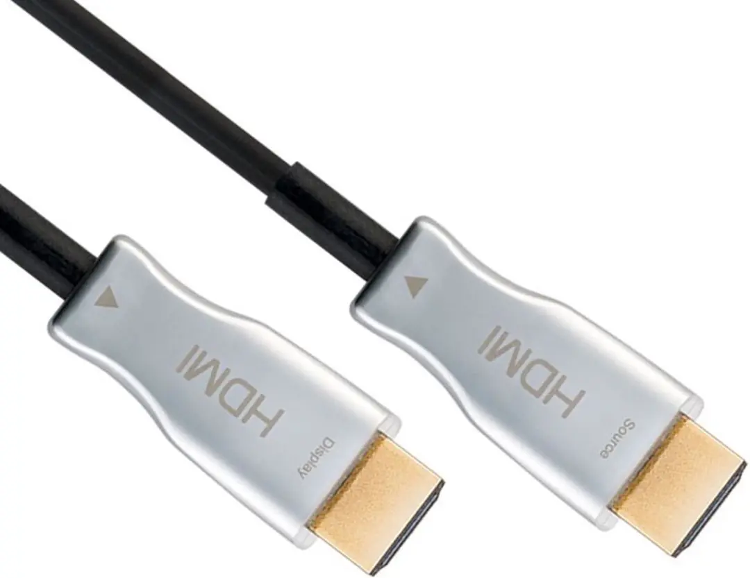 Goobay Actieve HDMI 2.1 Kabel 8K 60Hz - 70m - Verguld - Zwart/Zilver