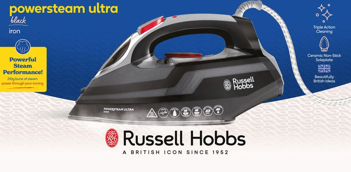 Russell Hobbs Power Steam Ultra 20630-56 Strijkijzer - 3100W - 350ml - Zwart - afbeelding 6 van 6