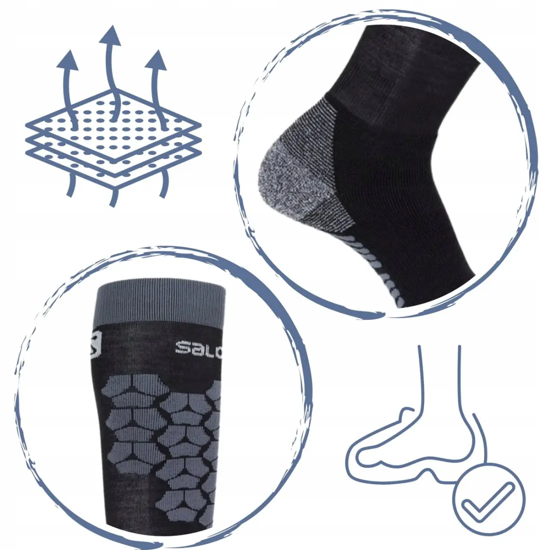 Salomon S/ACCESS Merino Skisokken 39-41 - Zwart