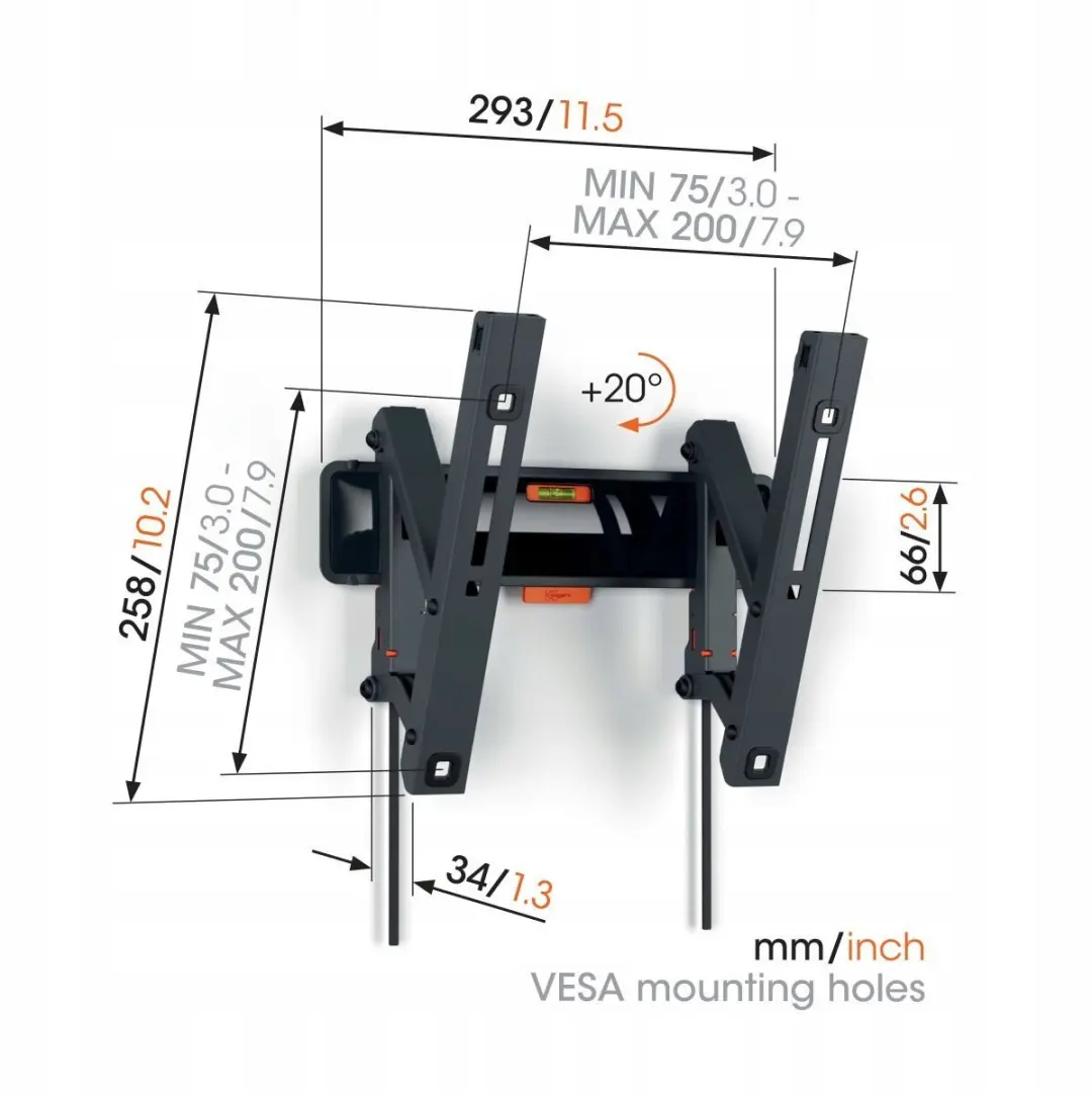 Vogel's TVM3213 TV-muurbeugel 43" - Zwart - VESA 50x50mm