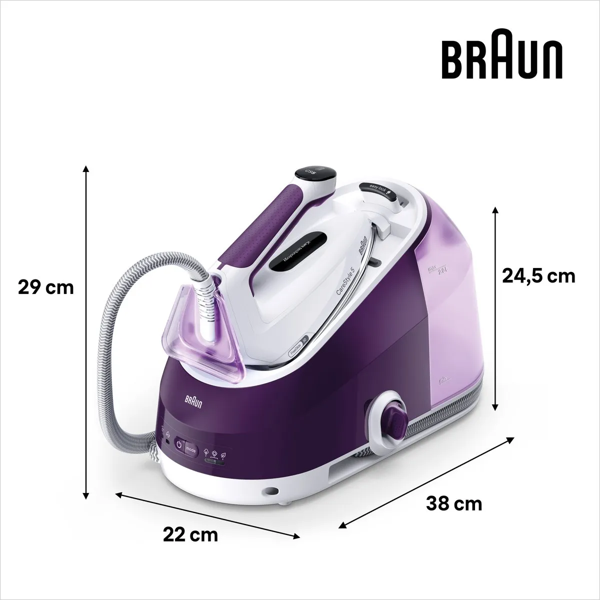 Braun CareStyle 5 IS5247VI - Stoomgenerator - Lichtgewicht Strijkijzer - Groot Waterreservoir - Violet
