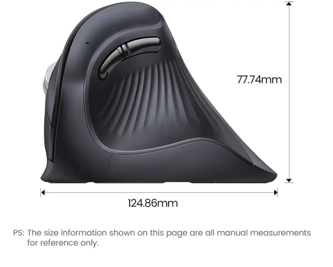 Ugreen MU008 Verticale Ergonomische Muis - 4000 DPI - 6 Knoppen - Zwart