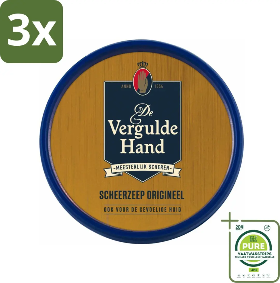 Vergulde Hand Scheerzeep Tablet 75g - 3 Stuks