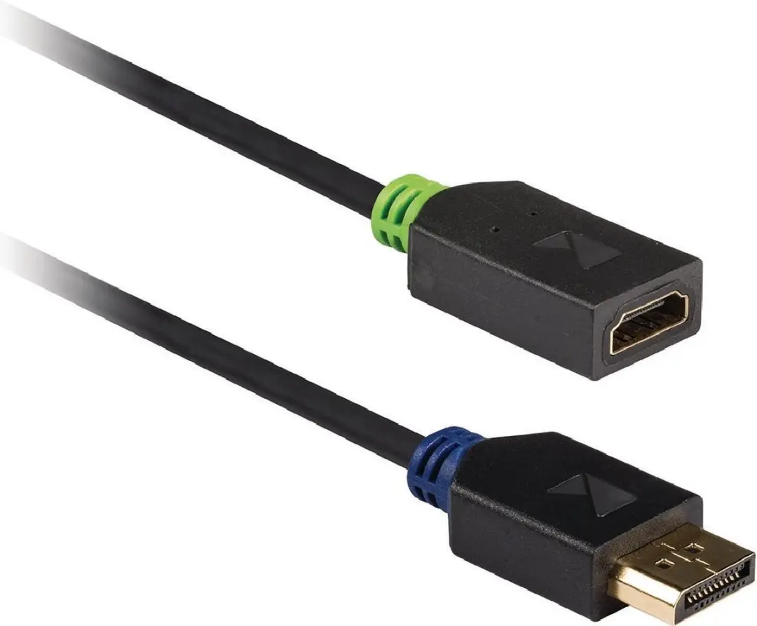 Konig DisplayPort - HDMI Adapter 0.2M - Antraciet - afbeelding 2 van 3