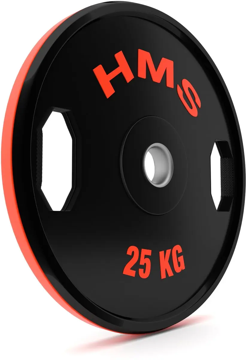 HMS Olympische Borgringen 2x25kg - Zwart/Rood - afbeelding 6 van 6