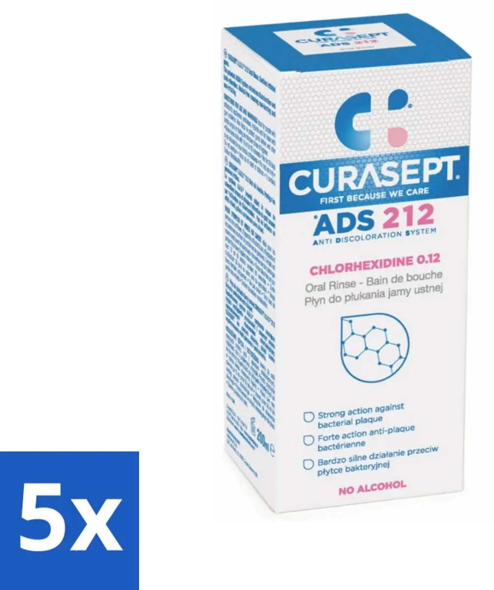 Curasept Mondspoeling 0,12% Chloorhexidine 1000ml - 5 Stuks