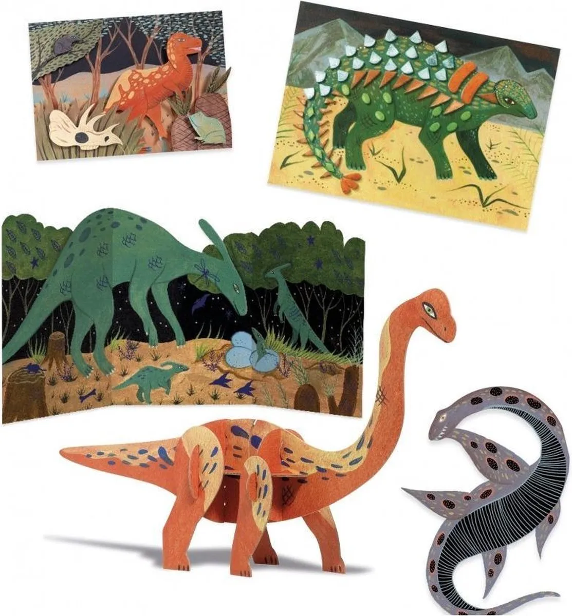 Djeco Creatieve Knutseldoos Dino's - Meerkleurig