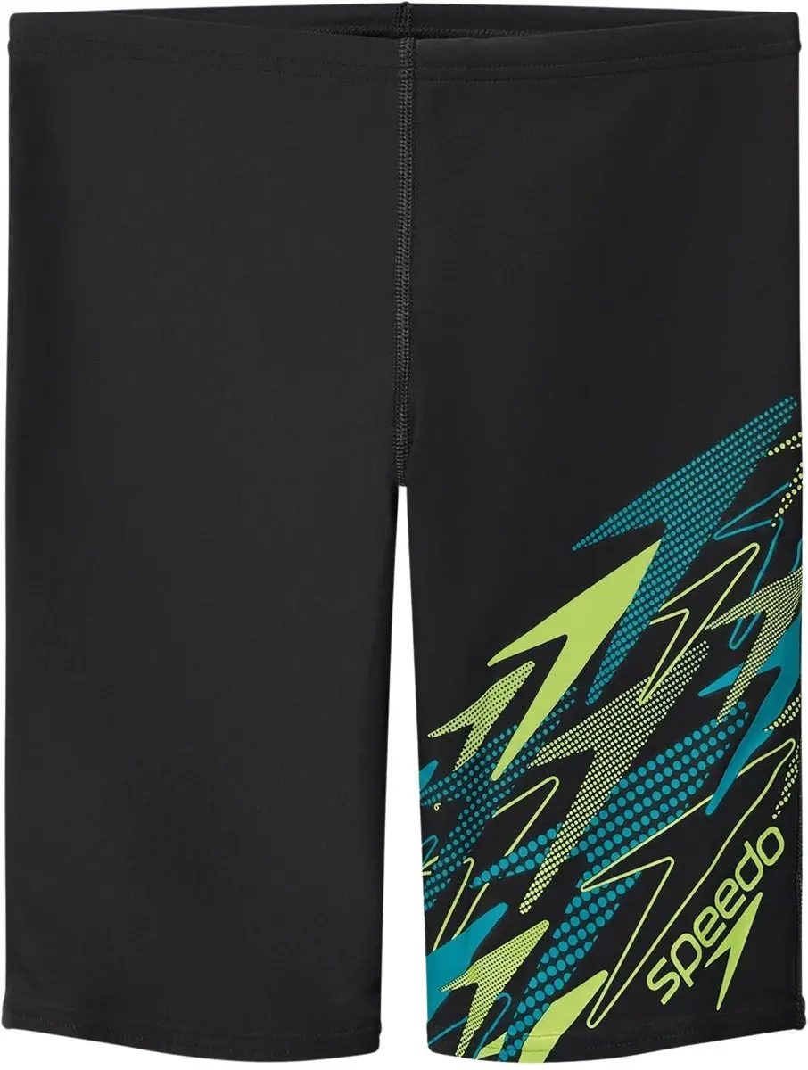 Speedo Medley Logo Jammer Jongens 128 - Zwart/Groen