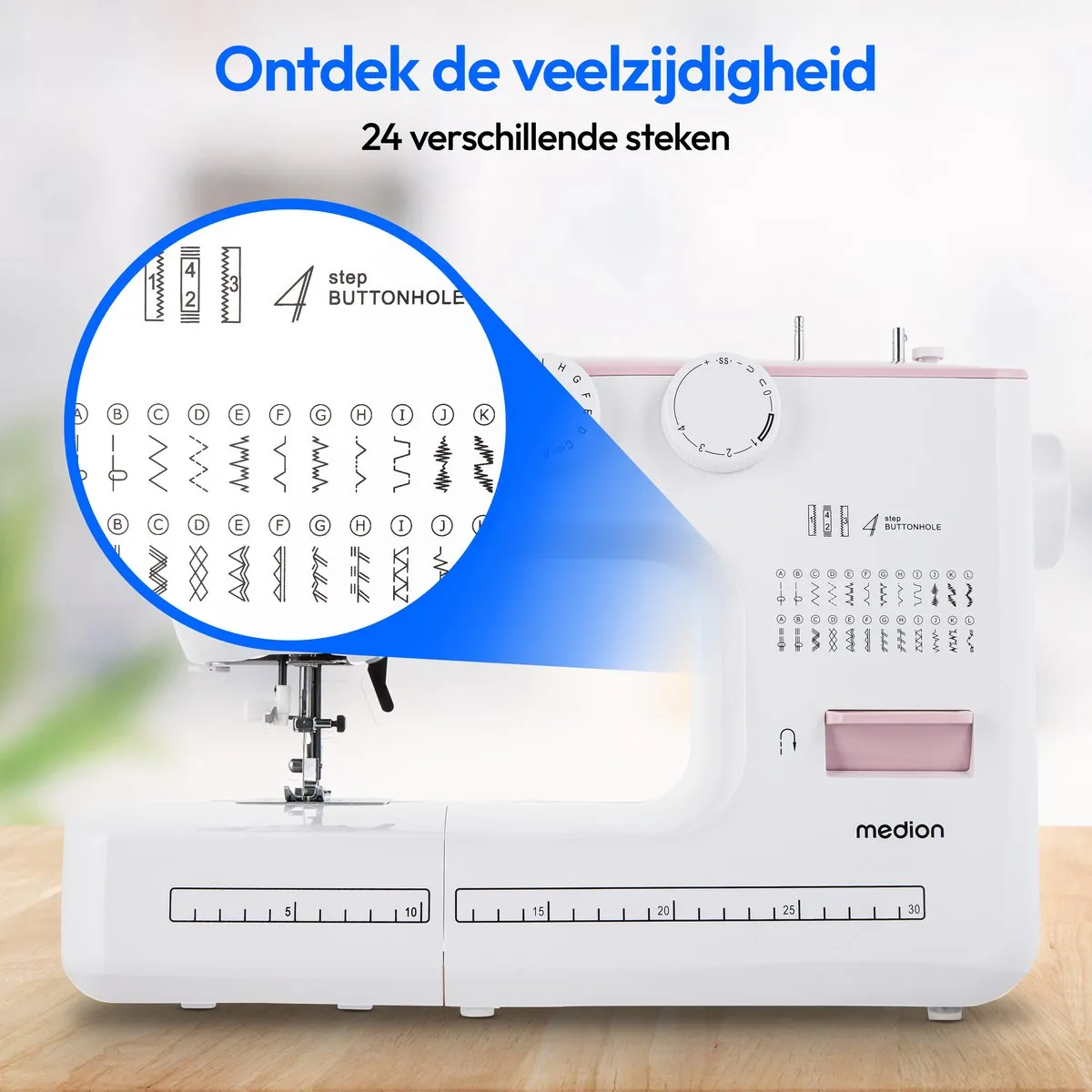 Medion SM60 Naaimachine - 60 Steken - Roze
