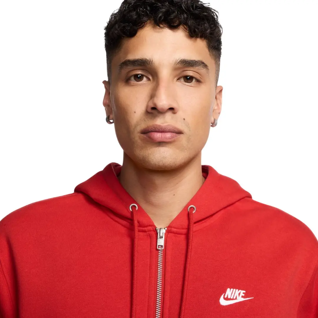 Nike Club BB FZ Hoodie Heren - Rood XXL