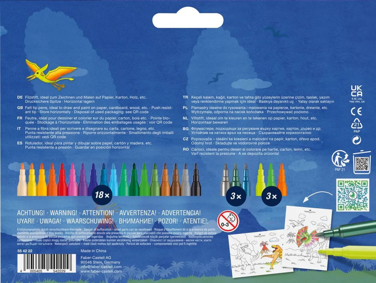 Faber-Castell Dino Viltstiften FC-554222 - 24 Stuks