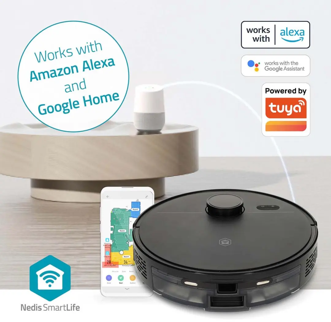 Nedis SmartLife WIFIVCL10CBK Robotstofzuiger - 4500 Pa - Zwart - afbeelding 6 van 6