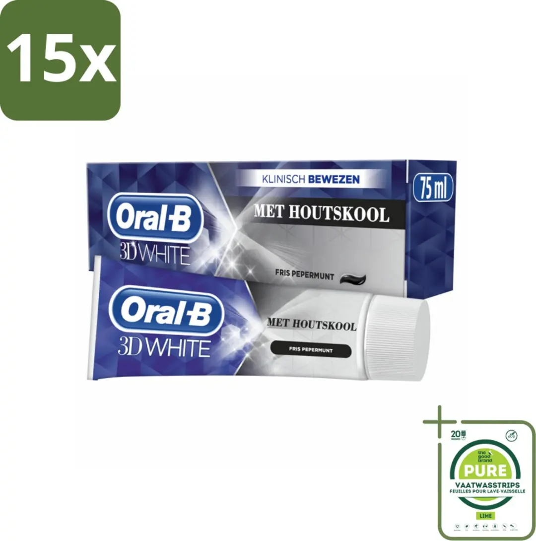 Oral-B Tandpasta 3D White Houtskool 75ml