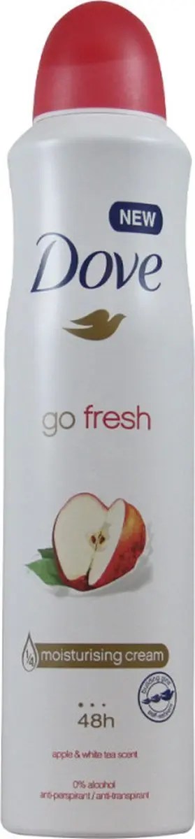 Dove Go Fresh Apple & White Tea Deodorant 250ml - 5 Stuks