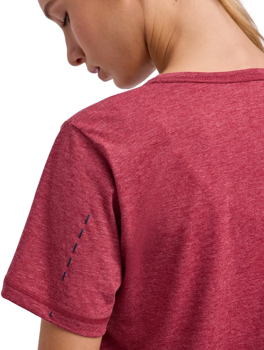 Falke Trekking Tee Graphic Top Dames - M - Rood