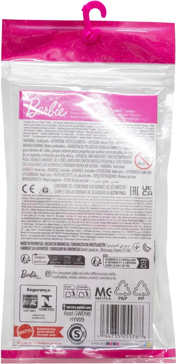 Barbie Fashions Poppetje 177,8mm - Meerkleurig