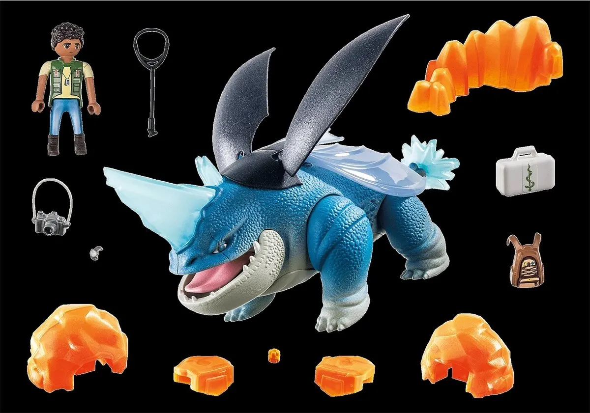 Playmobil Dragons: The Nine Realms Plowhorn & D'Angelo 71082 - Multicolor