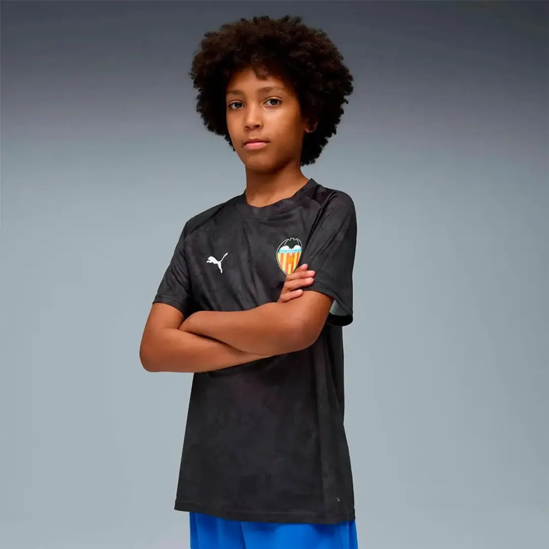 Puma Valencia Cf 25/26 Voor De Wedstrijd Korte Mouw T-shirt Junior Zwart 7-8 Years Kinderen