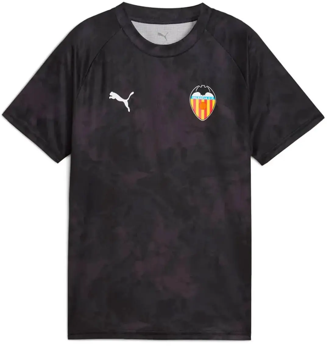 Puma Valencia Cf 25/26 Voor De Wedstrijd Korte Mouw T-shirt Junior Zwart 7-8 Yea