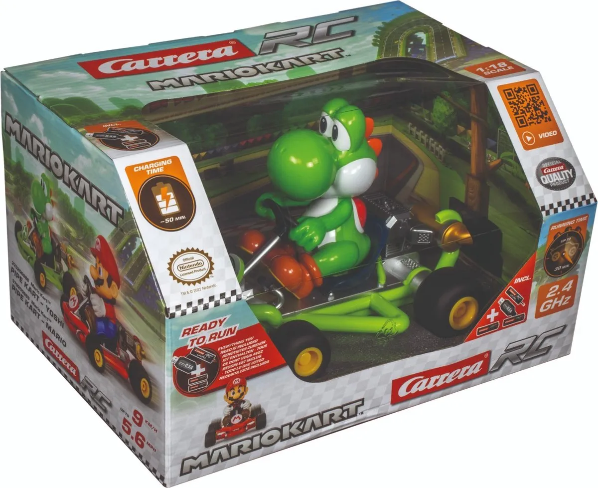 Carrera RC Mario Kart Pipe Kart Yoshi - CAR370200988 - afbeelding 6 van 6