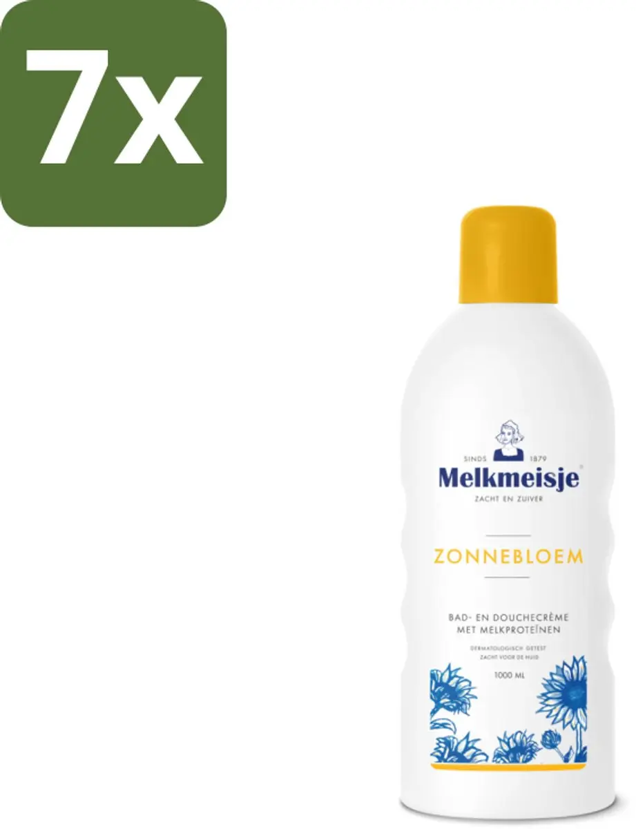 Melkmeisje Bad en Douche Crème Zonnebloem & Melk 1000ml - 7 Stuks