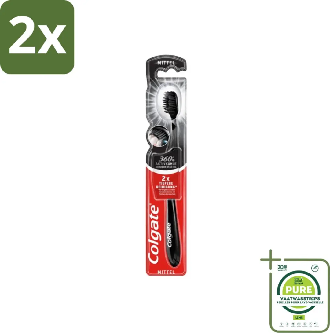 Colgate Charcoal Black 360 Medium Tandenborstels