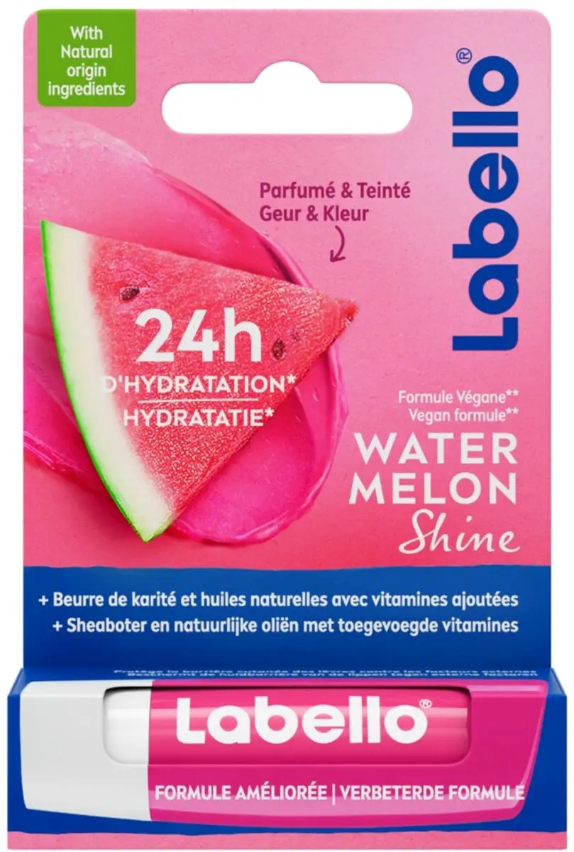 Labello Watermelon Shine Lippenbalsem - 19g - 4 Stuks