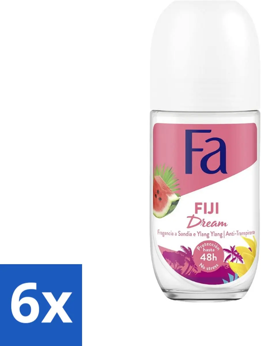 Fa Deodorant Roller Fiji Dream Watermeloen & Ylang Ylang 300ml (6x50ml)