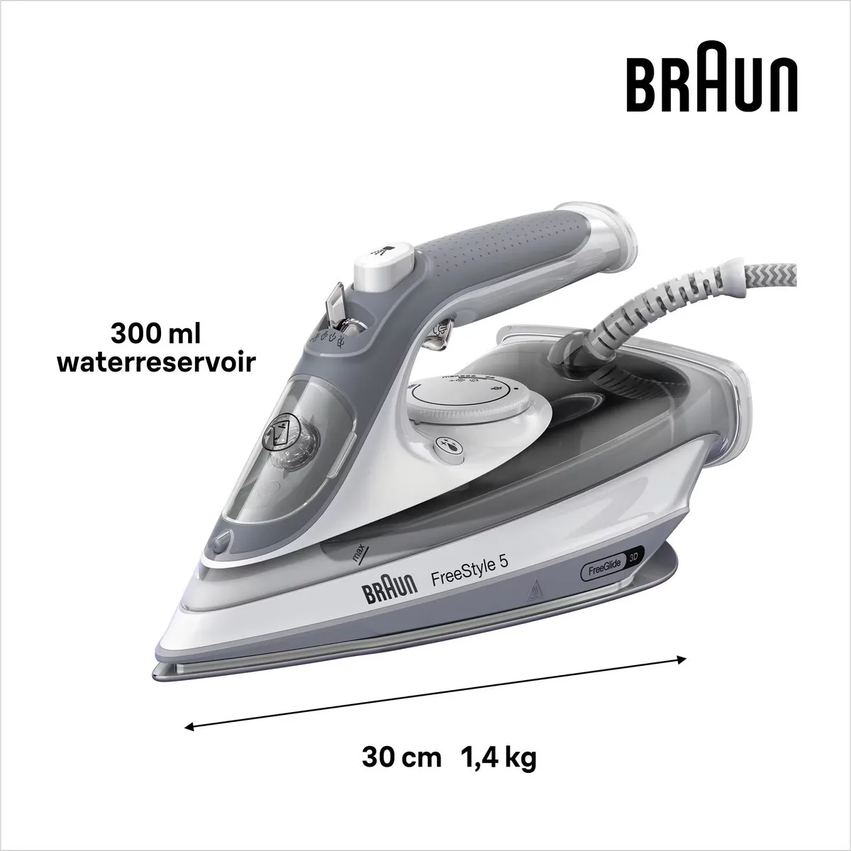 Braun FreeStyle 5 SI5078 Stoomstrijkijzer - Grijs