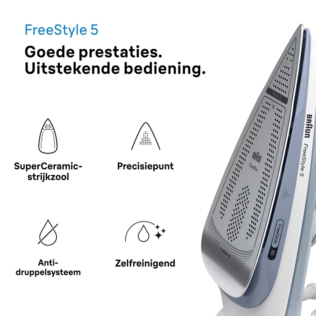Braun FreeStyle 5 SI5078 Stoomstrijkijzer - Grijs